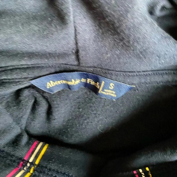 ABERCROMBIE & FITCH | Cotton Blend Navy Striped Sweatshirt Hoodie Size S - Picture 7 of 9